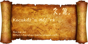 Kecskés Márk névjegykártya
