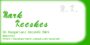 mark kecskes business card
