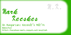 mark kecskes business card